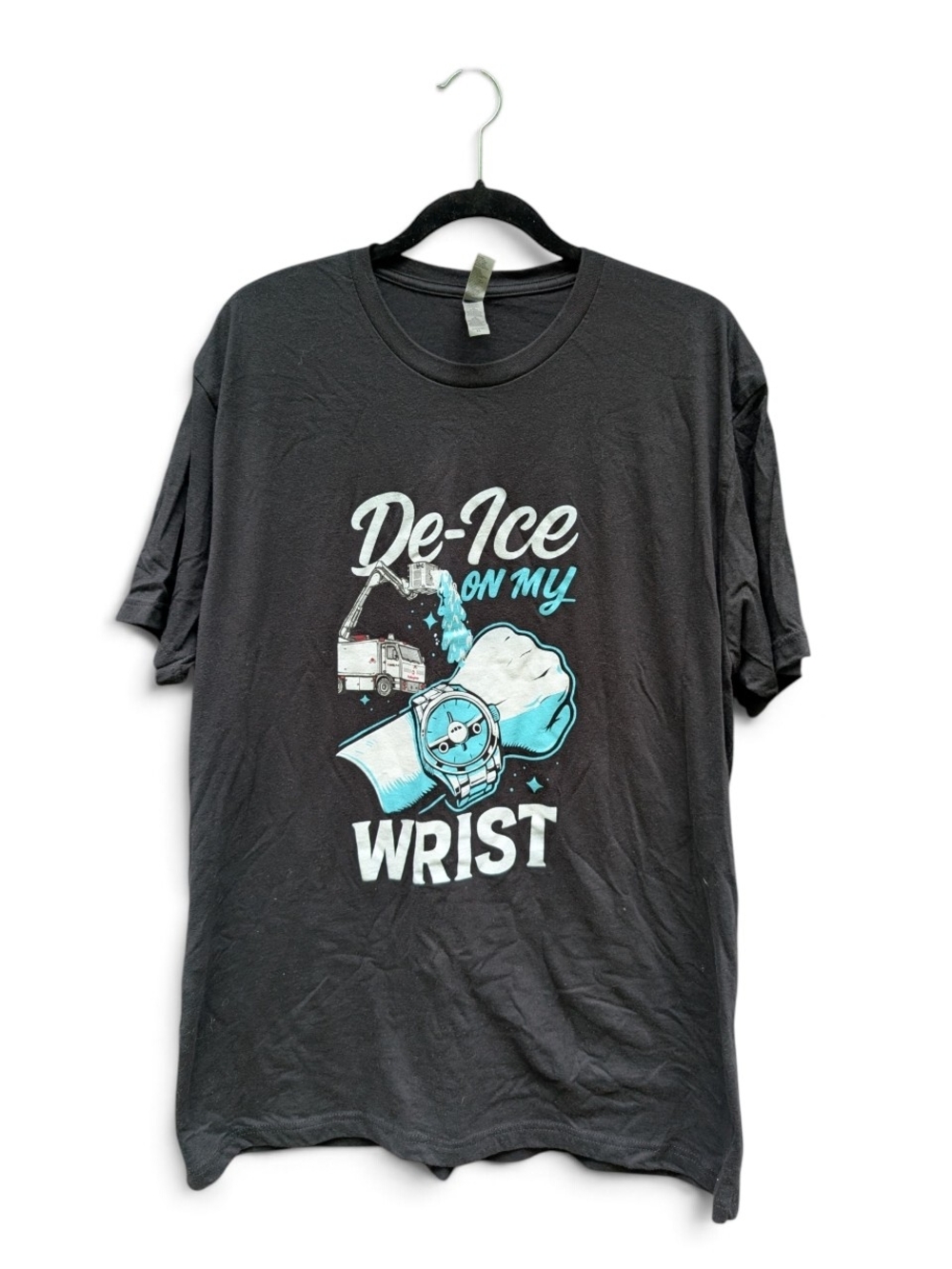 Next Level Apparel Black 'De-Ice On My Wrist' Graphic Tee